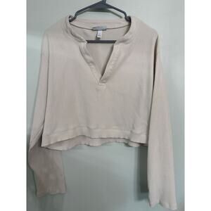 Isabel by Ingrid + Isabel Ribbed Cropped Top (XXL) | Cream Neutral